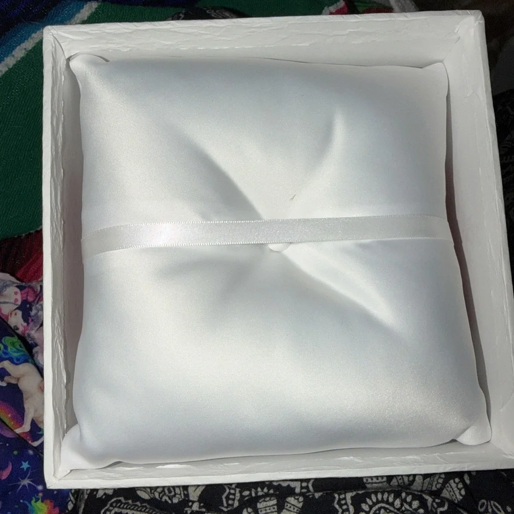 Wedding ring bearer pillow From David's  Bridal Ivory Red